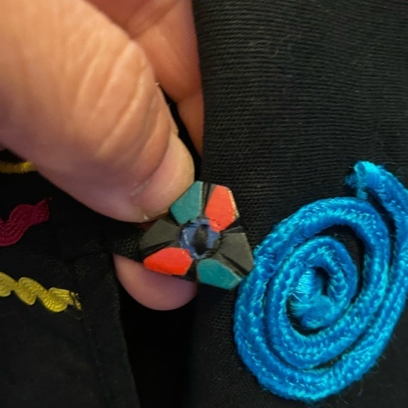 NEW DIRECTION BRIGHT PADTEL COLORED PRINTED JACKET SIZE S SEE MEASUREMENTS - Picture 7 of 7